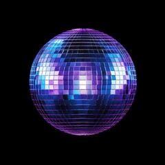 Obraz premium Disco ball sphere purple light.