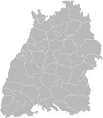 c, Germany – administrative vector map with district boundaries (Web Mercator projection, PPT-compatible & fully editable)