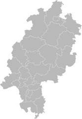 Hesse, Germany – administrative vector map with district boundaries (Web Mercator projection, PPT-compatible & fully editable)