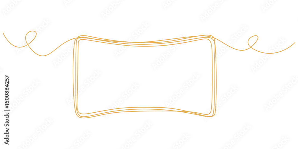 Aufkleber continuous line drawing of a black square. one-line icon of a geometric frame. a sketch of a rectang