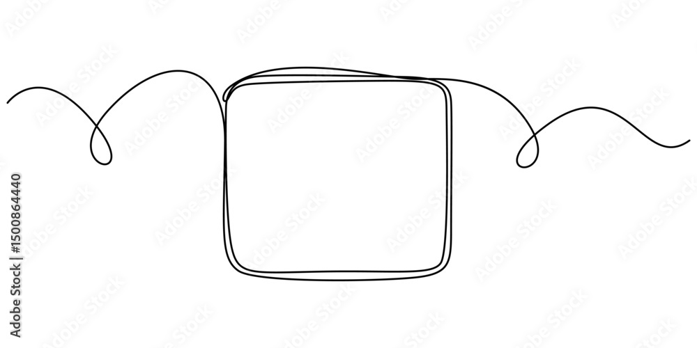 Aufkleber continuous line drawing of a black square. one-line icon of a geometric frame. a sketch of a rectang