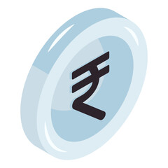 An editable design icon of Indian coin