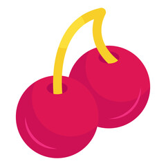 An icon design of cherries
