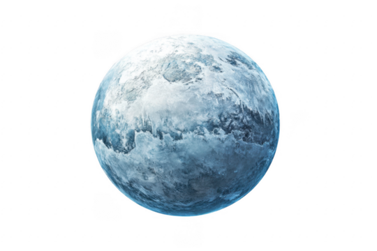 A frozen exoplanet rendered in stunning detail