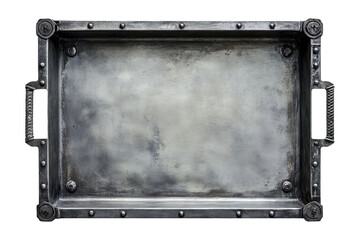 Obraz premium Metal tray, top view, aged