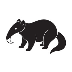 Curious Anteater Cub Exploring Silhouette Vector