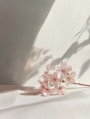 minimalist composition featuring a branch of cherry blossoms. It would also work well as a decorative piece, a background for text, or inspiration for floral or spring-themed projects.