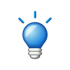 3d cartoon style minimal light bulb icon. Idea, solution, business, creative, electricity, inspiration, strategy concept. Design isolated. Simple lamp object symbol.
