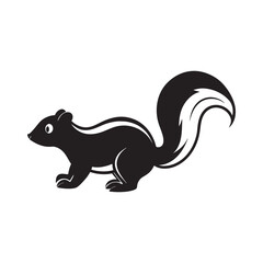 Skipping Skunk Baby Moves Silhouette Vector
