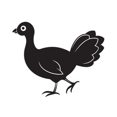 Running Turkey Chick Quickly Silhouette Vector