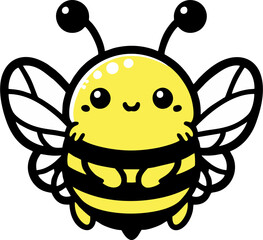 Simple Cute Bee Vector Cartoon