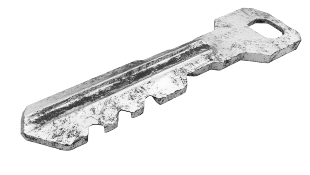 Old, weathered metal key