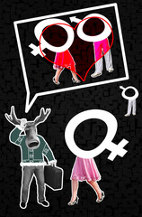 The Stag's Suspicion: A Collage of Jealousy and Betrayal