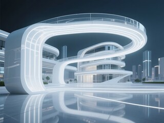 Modern Architectural Design with Curved Structures