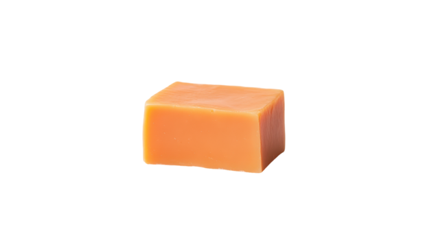 Peach-colored bar of soap