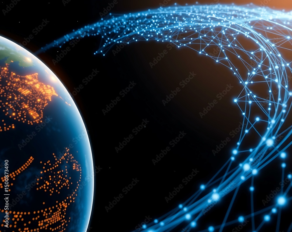 Poster dynamic technology background with flowing speed lines, symbolizing motion, data transfer, and digit