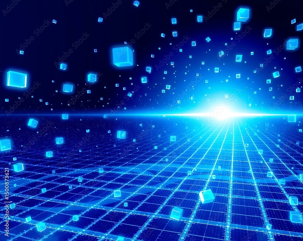 Poster dynamic technology background with flowing speed lines, symbolizing motion, data transfer, and digit