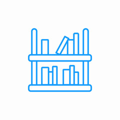 bookshelf with books icon sign vector