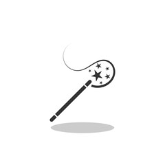 Magic wand and stars icon with shadow