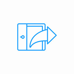 door arrow exit icon sign vector