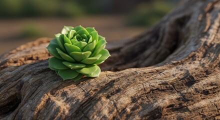 Photo Of Green Succulent Plant On Textured Brown Wood Macro Detail