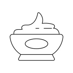 mascarpone lineal icon with white background vector stock illustration