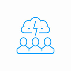 group conflict cloud icon sign vector