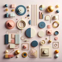 image, illustration, vector, 3d render of a set of different shapes, abstract floral background, seamless tile pattern, cross on the wall, abstract vector background, set of green leaves, set of seash