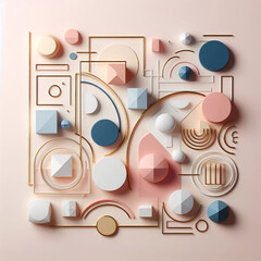 image, illustration, vector, 3d render of a set of different shapes, abstract floral background, seamless tile pattern, cross on the wall, abstract vector background, set of green leaves, set of seash