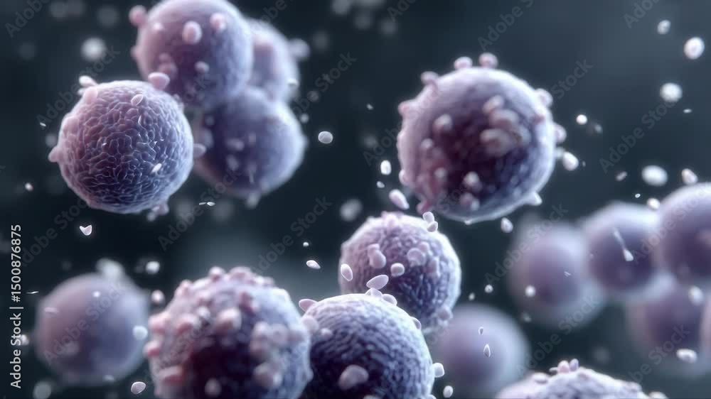 Aufkleber microscopic structure and movement of cells exploring dynamic biology of organisms in science