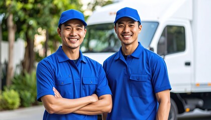 Confident Delivery Drivers: A Vibrant Portrait of Service