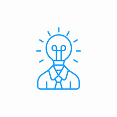 lightbulb head idea icon sign vector