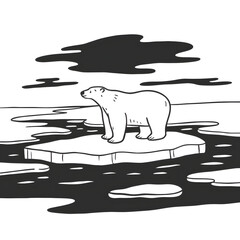  polar bear with ice