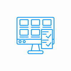 monitor with checklist icon sign vector