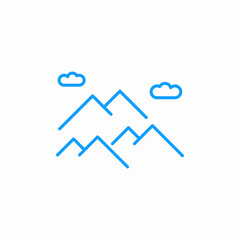 mountain range clouds icon sign vector
