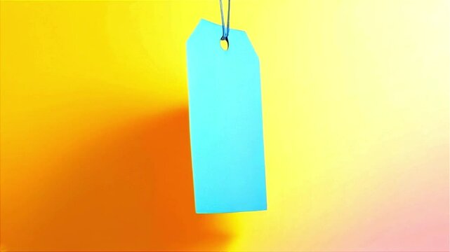 Vibrant Blue Price Tag on Sunny Yellow Background Ideal for Sales Promotions and Marketing Designs