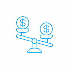 scales weighing dollars icon sign vector