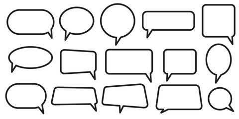 Obraz premium Speech bubble shape blank set. Simple flat design. text box and message icon collection on a white background.