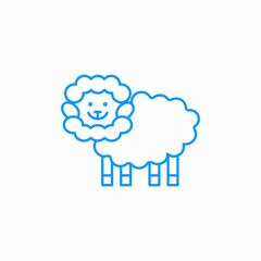 smiling cartoon sheep icon sign vector