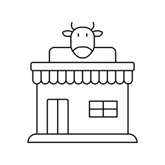 dairy lineal icon with white background vector stock illustration