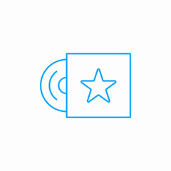 star box gramophone disc icon sign vector