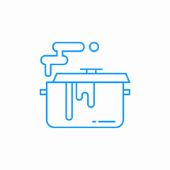steaming cooking pot icon sign vector