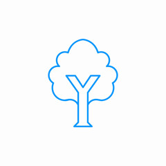 stylized simple tree icon sign vector