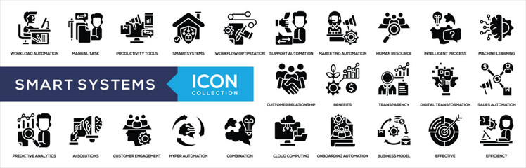 Smart Systems Glyph Icon Collection