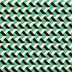 Bold Chevron Stripe Geometric Pattern in Black, White and Mint Green – Seamless