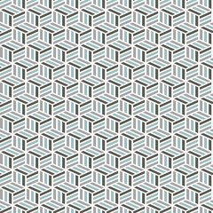 Interlocking Geometric Cube Grid Pattern in Cool Blue and Gray – Seamless Vector