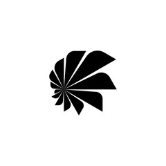 Black shell rotation Logo. Abstract Monogram Logomark for Growing Business, Branding, Identity, Marketing.
