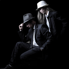 portrait of a young man and girl