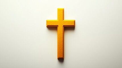 Obraz premium Simple gold cross on white