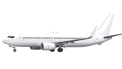 Obraz premium White passenger jet in profile view